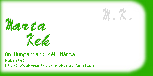 marta kek business card